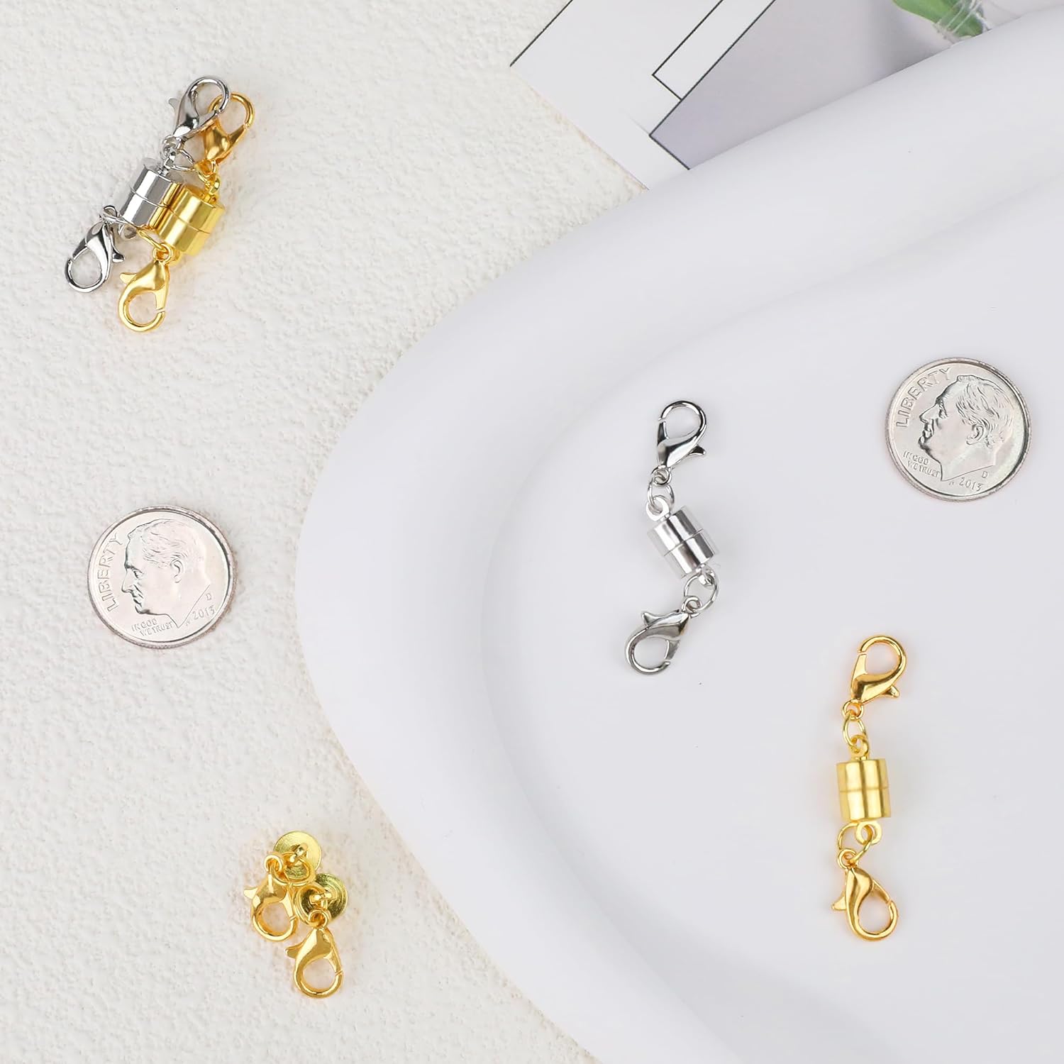 Magnetic Necklace / Bracelet Clasp and Closures with Double Lobster Clasp