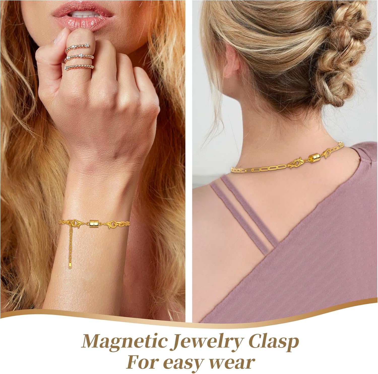 Magnetic Necklace / Bracelet Clasp and Closures with Double Lobster Clasp