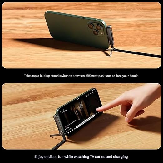 240W 2-in-1 C to C Charging Cable with Phone Stand 1.5m length